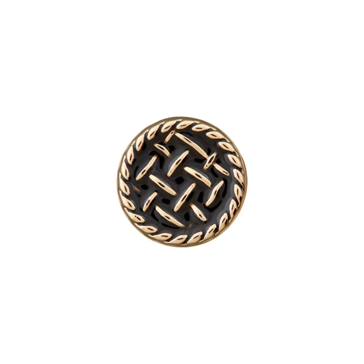 Metalinės sagos su ausele 18mm (juoda/auksinė)