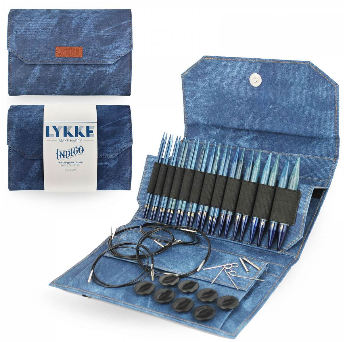 Lykke Indigo 13cm medinių prisukamų virbalų rinkinys