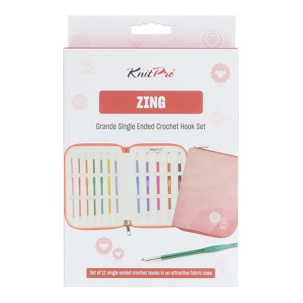 KnitPro Zing Grande vąšelių rinkinys 9vnt.