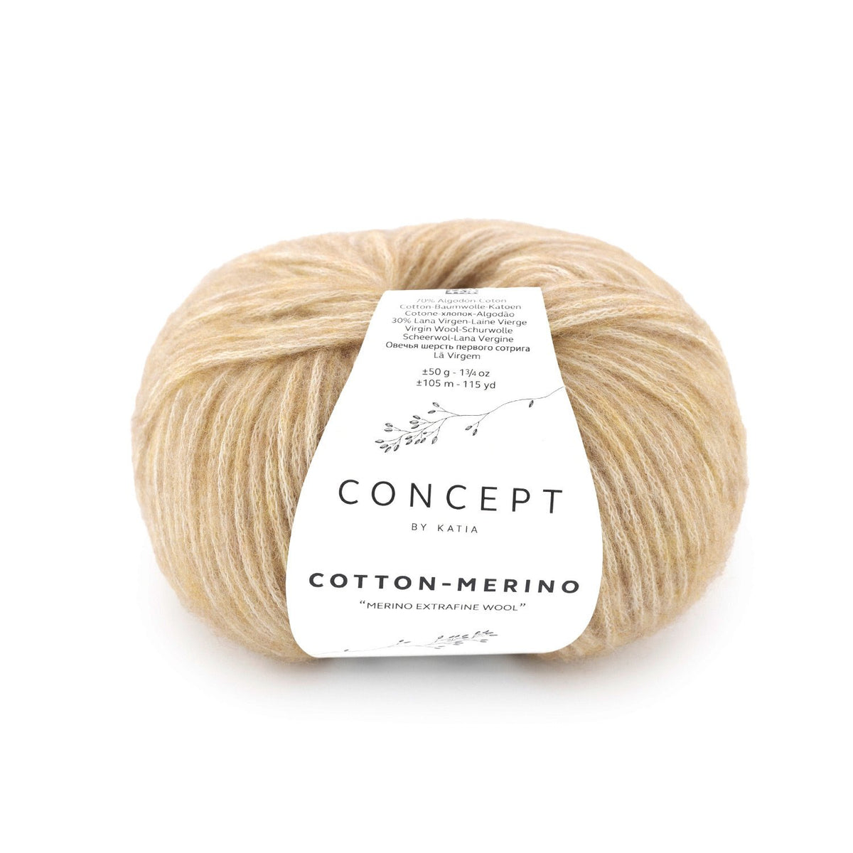 Concept By Katia Cotton-Merino siūlai 50g (merino vilna, medvilnė)