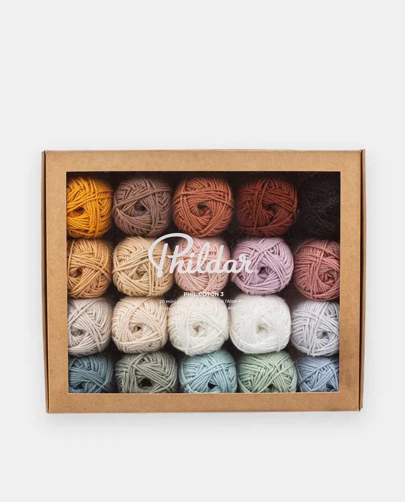 Phildar thread box 20 pcs. (cotton, pastel colors)