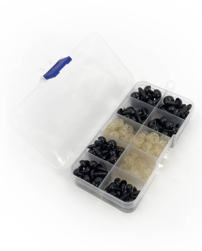 PPY Safe eyes for toys 100 pcs. 6-12mm (black)