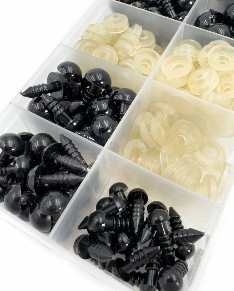 PPY Safe eyes for toys 100 pcs. 6-12mm (black)