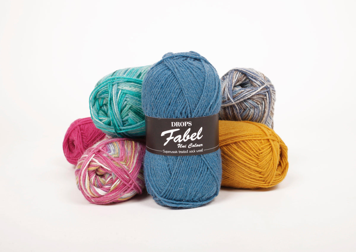 DROPS Fabel mezgimo siūlai 50g (vilna, poliamidas) - Pasaulio Siūlai