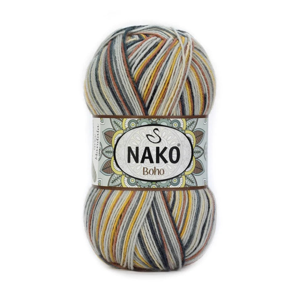 NAKO Boho mezgimo siūlai kojinėms 100g (vilna, poliamidas)