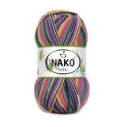 NAKO Boho mezgimo siūlai kojinėms 100g (vilna, poliamidas)