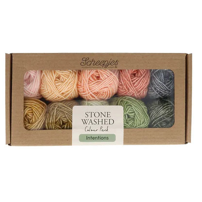 Scheepjes Stone Washed siūlų dėžutė 10vnt. x 25g (medvilnė, akrilanas)