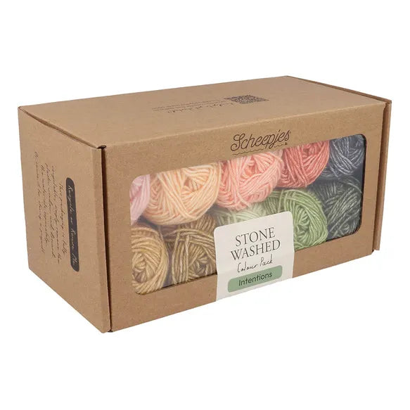 Scheepjes Stone Washed siūlų dėžutė 10vnt. x 25g (medvilnė, akrilanas)