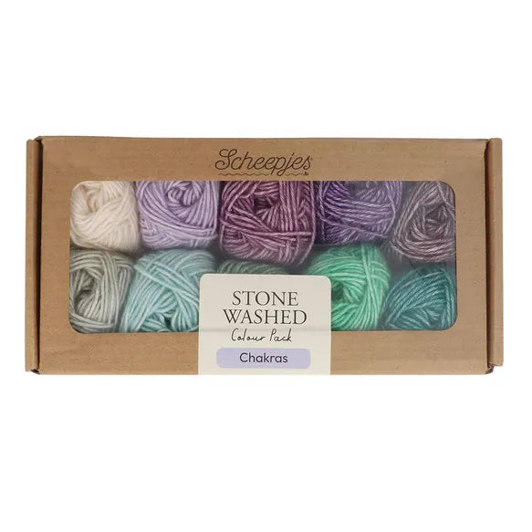 Scheepjes Stone Washed siūlų dėžutė 10vnt. x 25g (medvilnė, akrilanas)