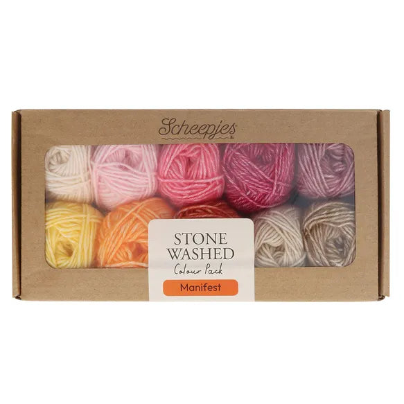 Scheepjes Stone Washed siūlų dėžutė 10vnt. x 25g (medvilnė, akrilanas)