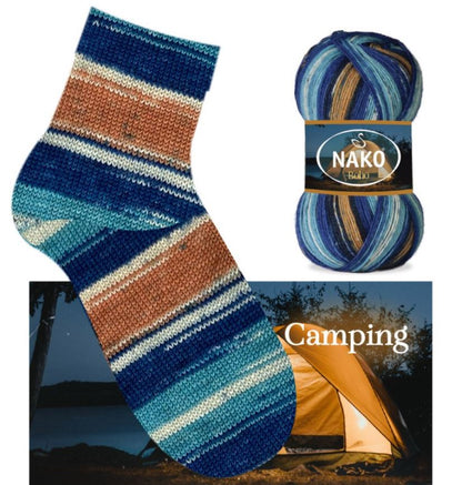 NAKO Boho mezgimo siūlai kojinėms 100g (vilna, poliamidas)