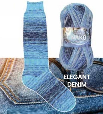 NAKO Boho mezgimo siūlai kojinėms 100g (vilna, poliamidas)