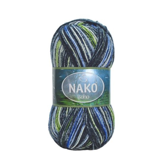NAKO Boho mezgimo siūlai kojinėms 100g (vilna, poliamidas)