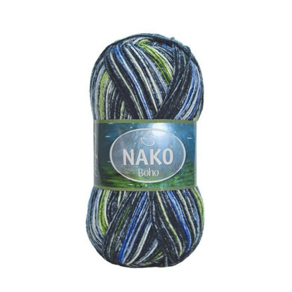 NAKO Boho mezgimo siūlai kojinėms 100g (vilna, poliamidas)