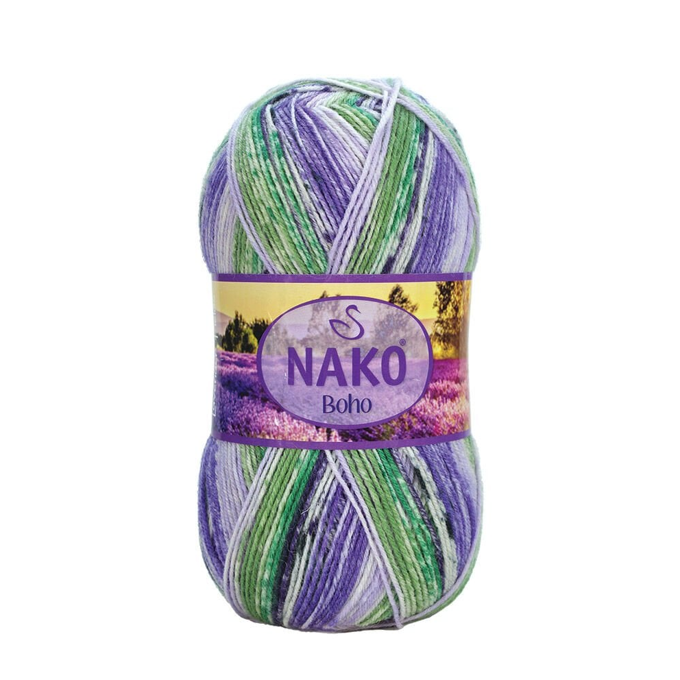 NAKO Boho mezgimo siūlai kojinėms 100g (vilna, poliamidas)