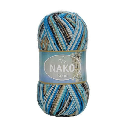 NAKO Boho mezgimo siūlai kojinėms 100g (vilna, poliamidas)