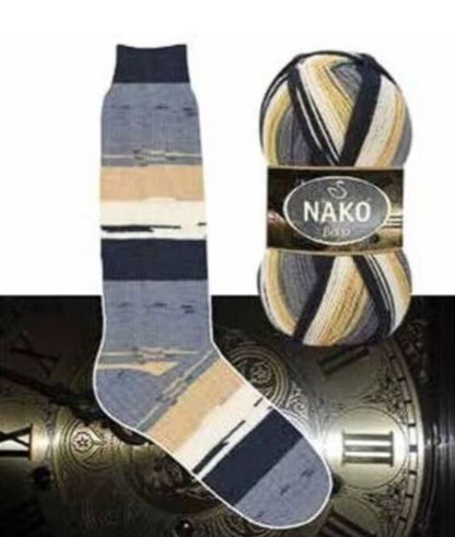 NAKO Boho mezgimo siūlai kojinėms 100g (vilna, poliamidas)