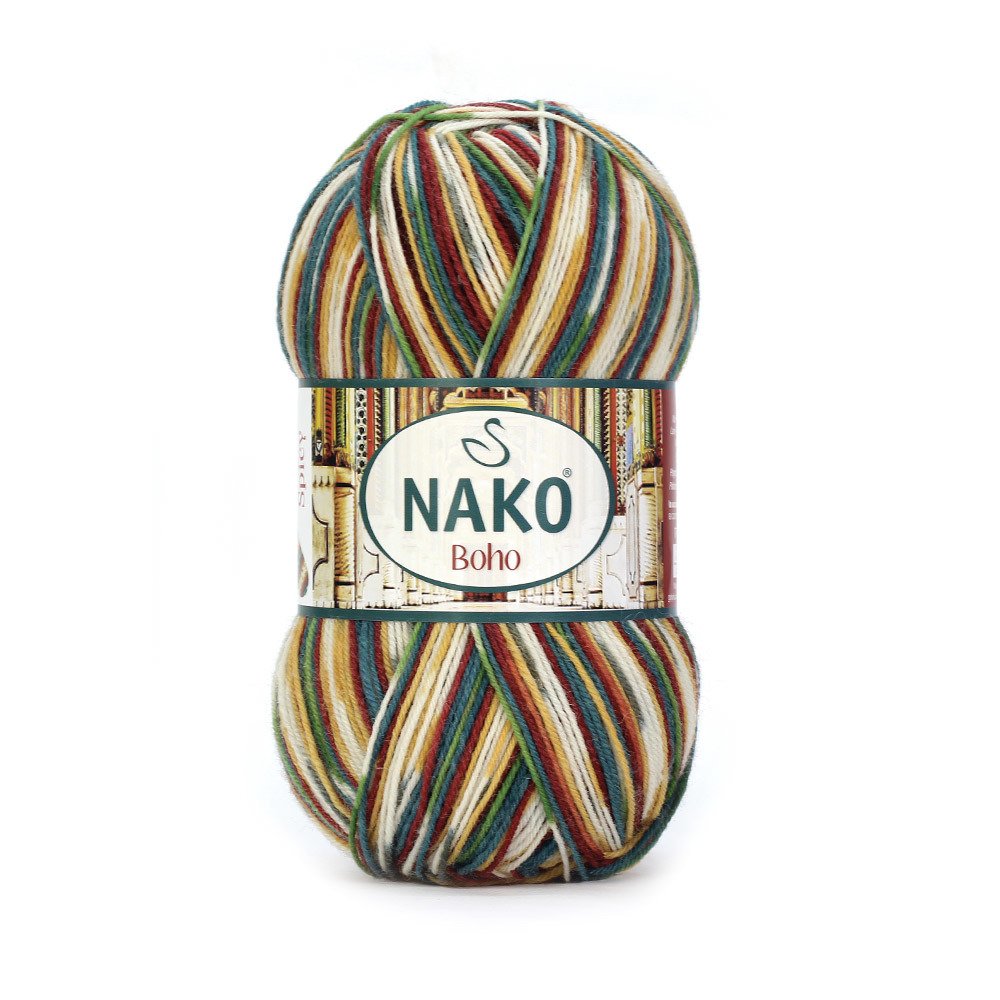 NAKO Boho mezgimo siūlai kojinėms 100g (vilna, poliamidas)