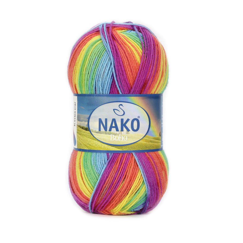 NAKO Boho mezgimo siūlai kojinėms 100g (vilna, poliamidas)