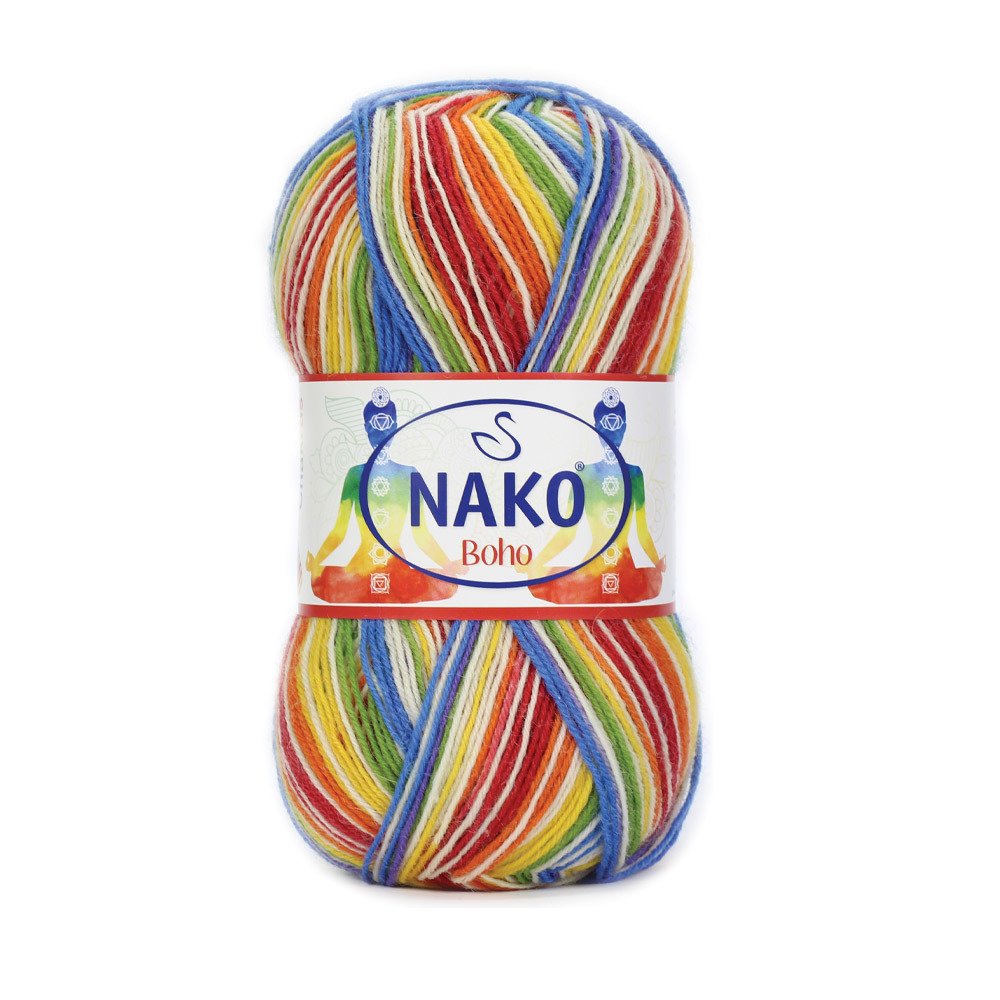 NAKO Boho mezgimo siūlai kojinėms 100g (vilna, poliamidas)