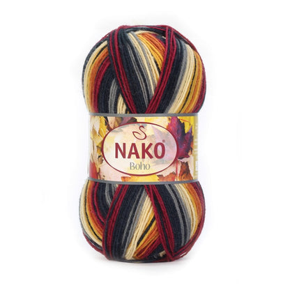 NAKO Boho mezgimo siūlai kojinėms 100g (vilna, poliamidas)
