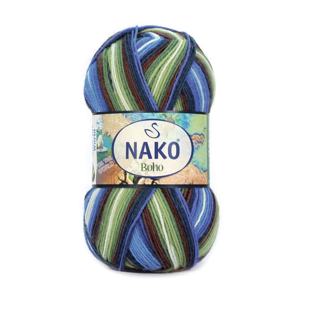 NAKO Boho mezgimo siūlai kojinėms 100g (vilna, poliamidas)