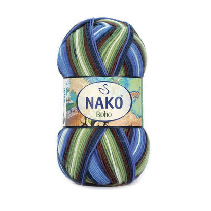 NAKO Boho mezgimo siūlai kojinėms 100g (vilna, poliamidas)