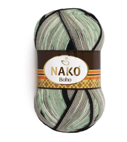NAKO Boho mezgimo siūlai kojinėms 100g (vilna, poliamidas)