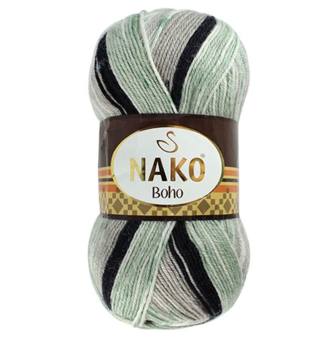 NAKO Boho mezgimo siūlai kojinėms 100g (vilna, poliamidas)