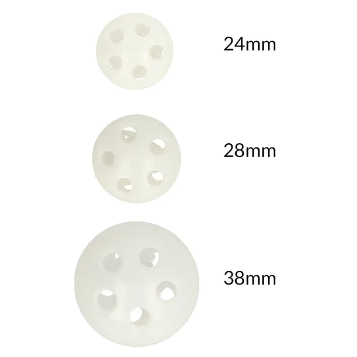 Apvalūs barškučiai žaislų gamybai 24-38mm 1vnt.