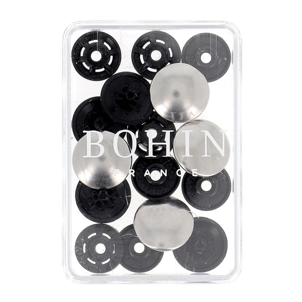 Bohin Metallic užspaudžiamos sagos 14mm 4vnt.