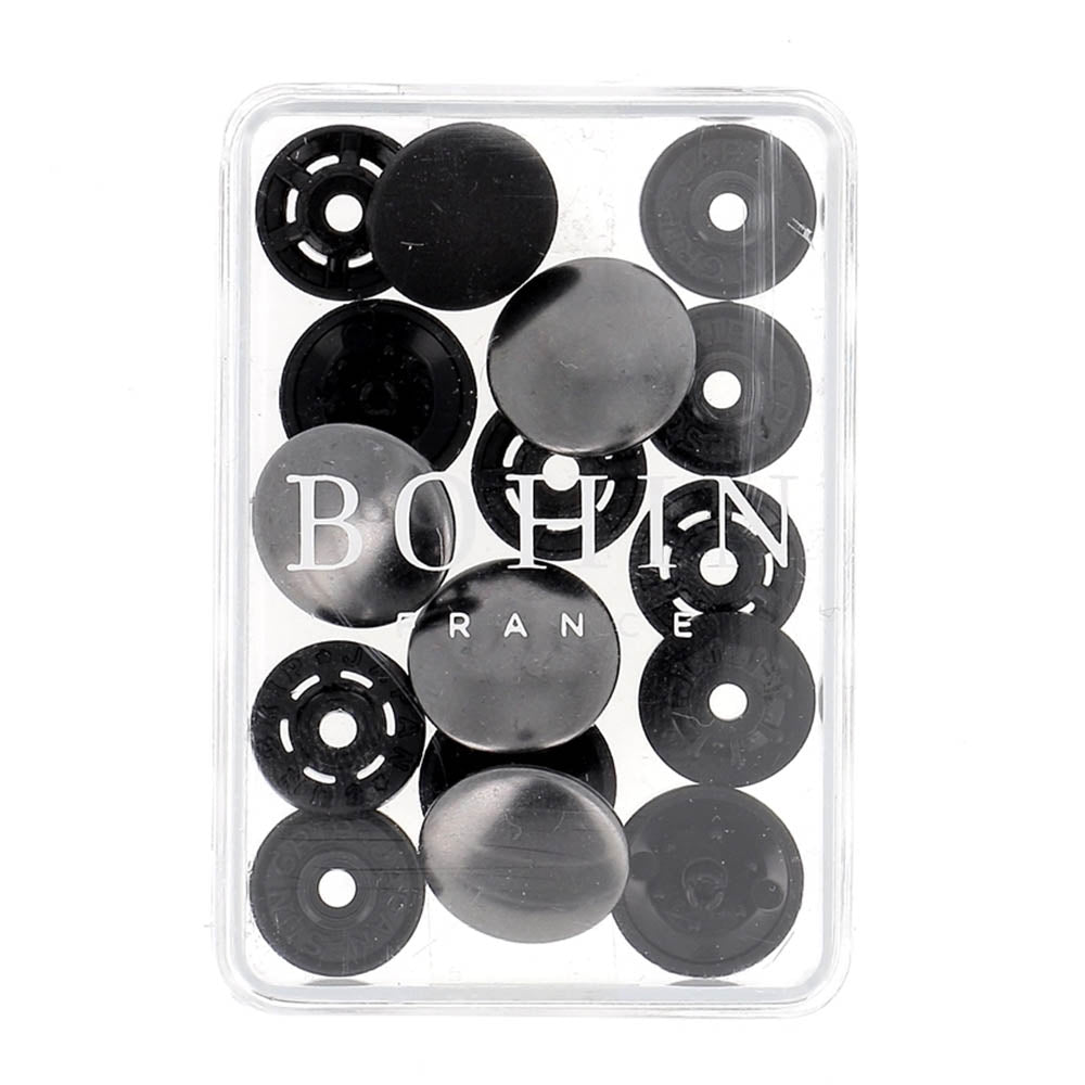 Bohin Metallic užspaudžiamos sagos 14mm 4vnt.