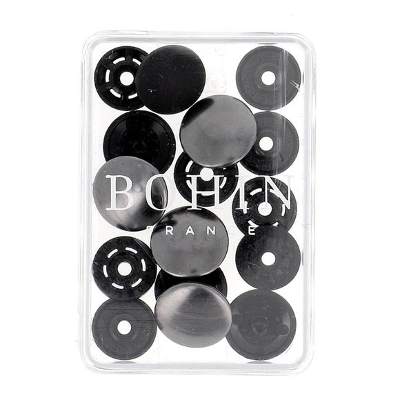 Bohin Metallic užspaudžiamos sagos 14mm 4vnt.