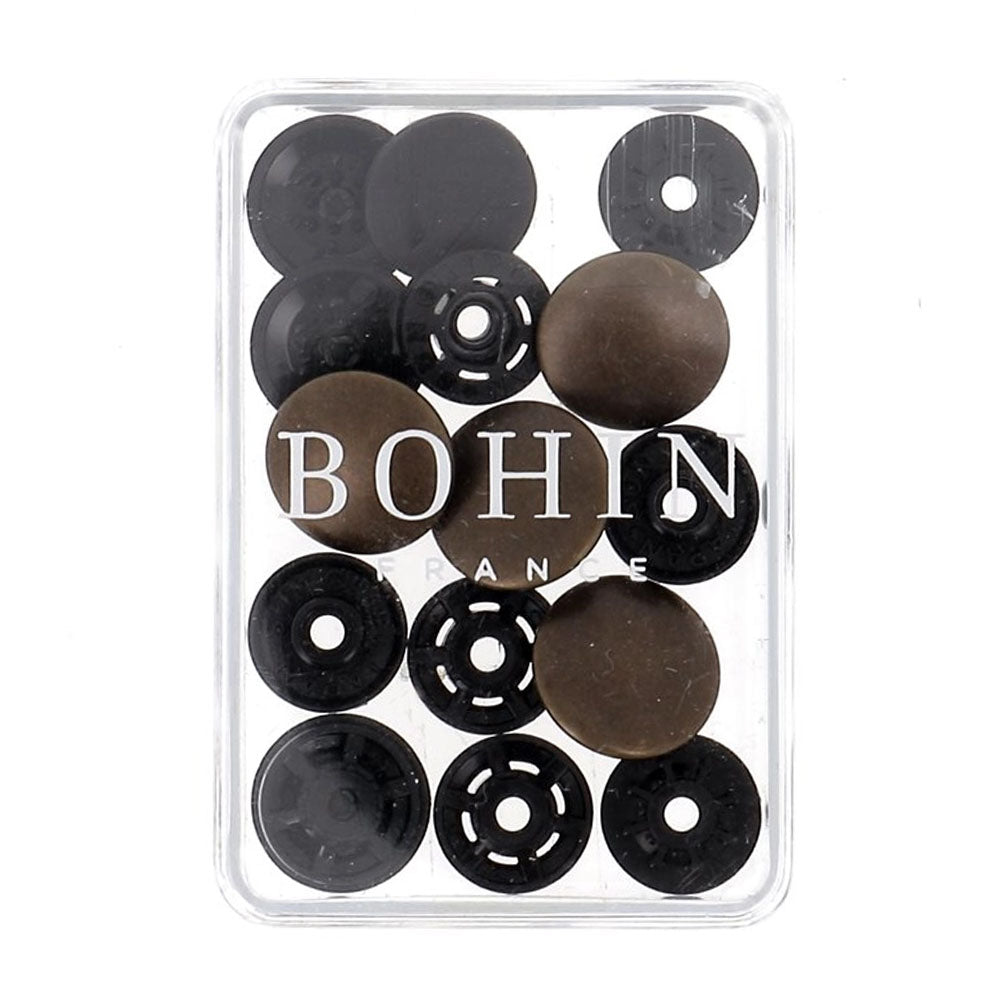 Bohin Metallic užspaudžiamos sagos 14mm 4vnt.