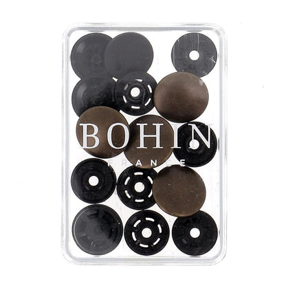 Bohin Metallic užspaudžiamos sagos 14mm 4vnt.