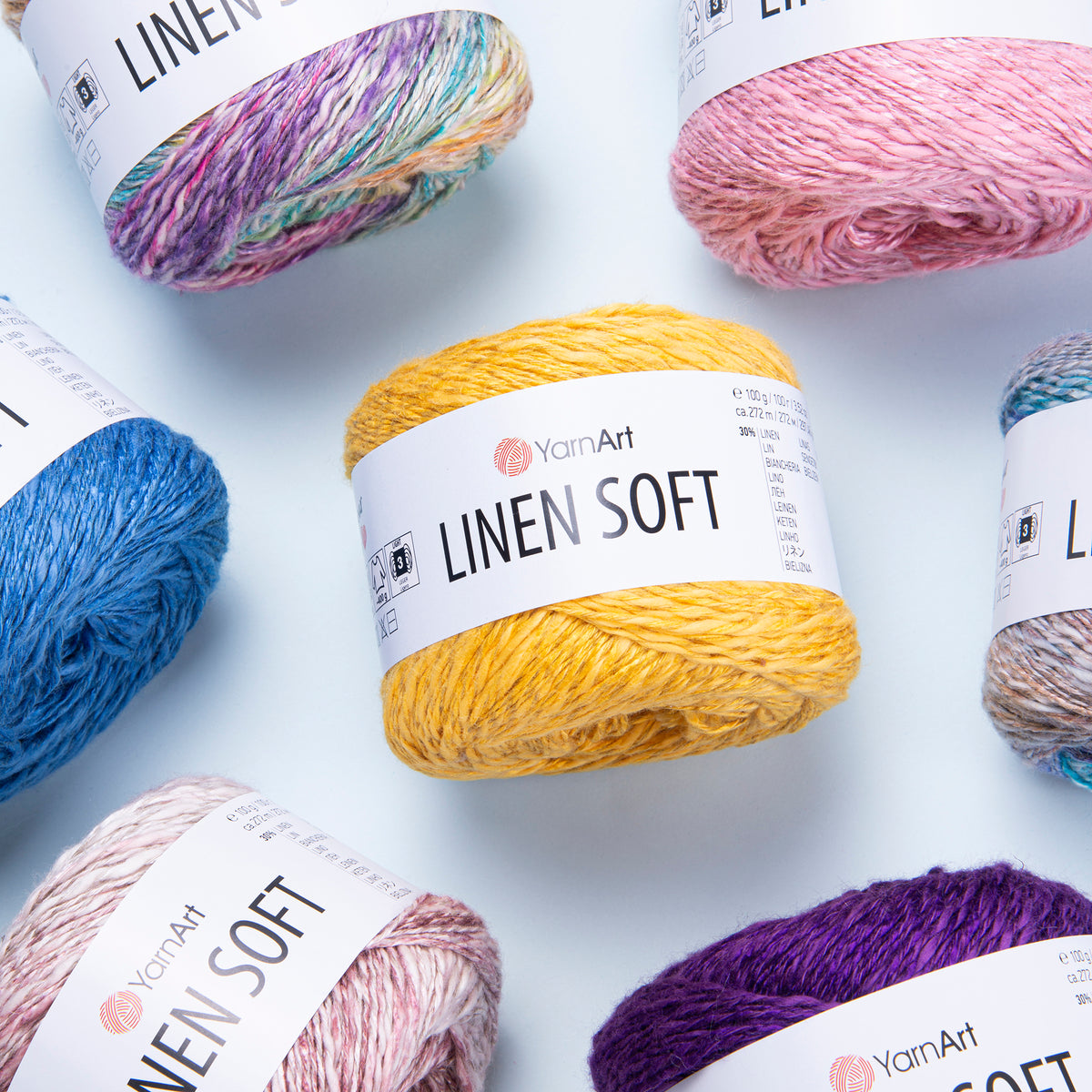 YarnArt Linen Soft siūlai 100g (linas, viskozė, medvilnė)