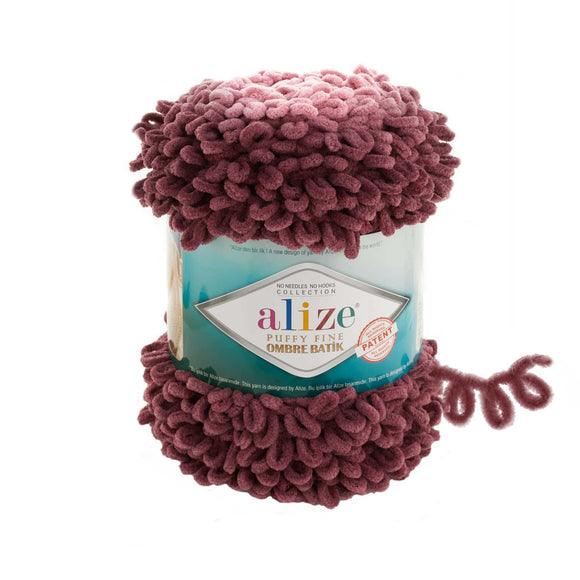 Alize Puffy Fine Ombre Batik siūlai 500g (mikropoliesteris)