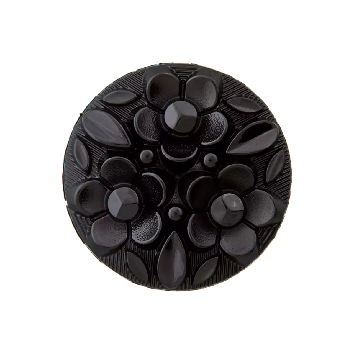 Sagos su ausele 12mm-20mm (juodos gėlės)