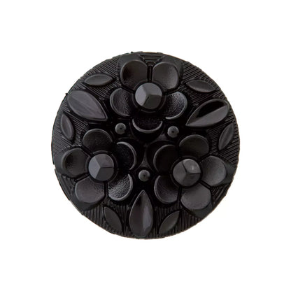 Sagos su ausele 12mm-20mm (juodos gėlės)
