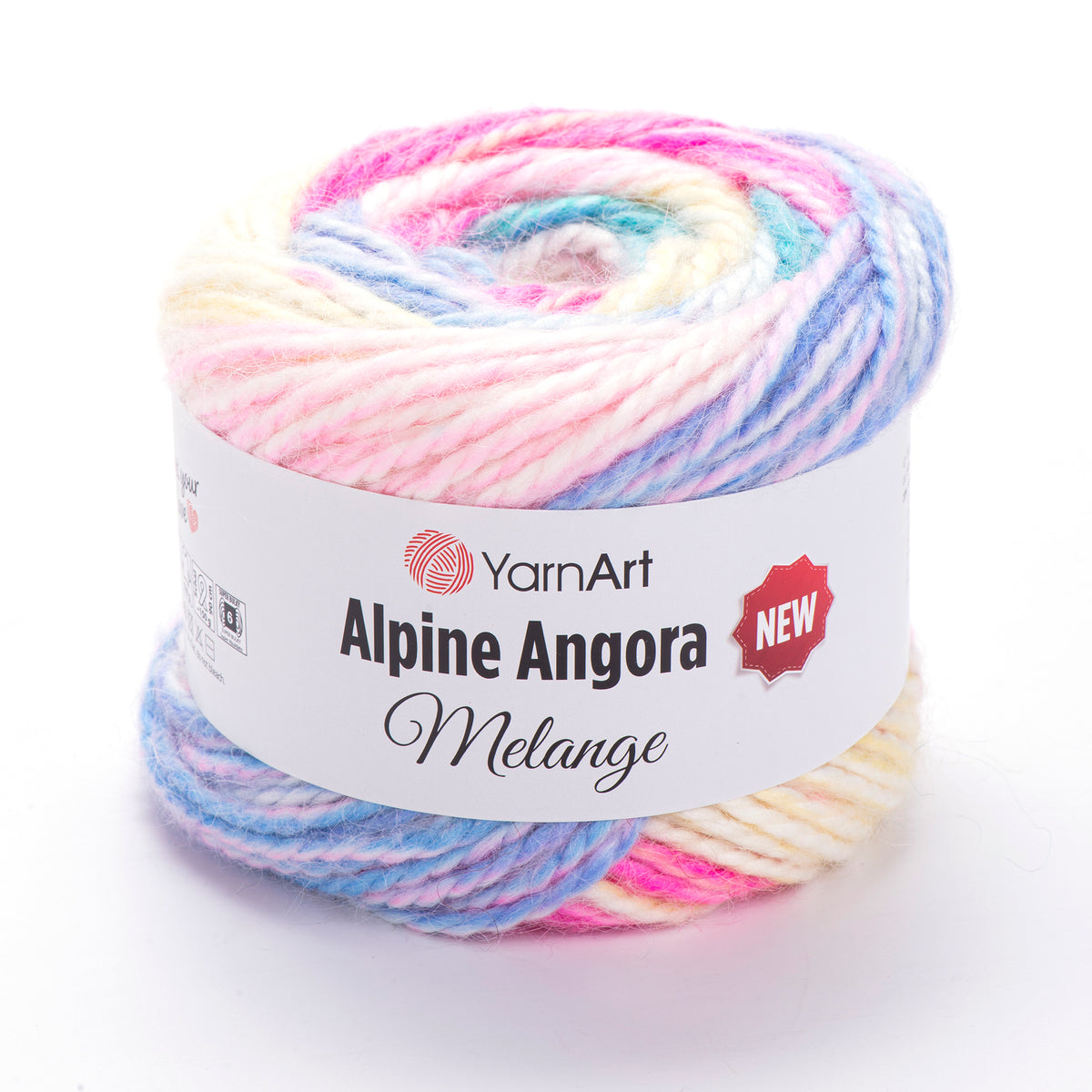 YarnArt Alpine Angora Melange New 150g (vilna, akrilanas)