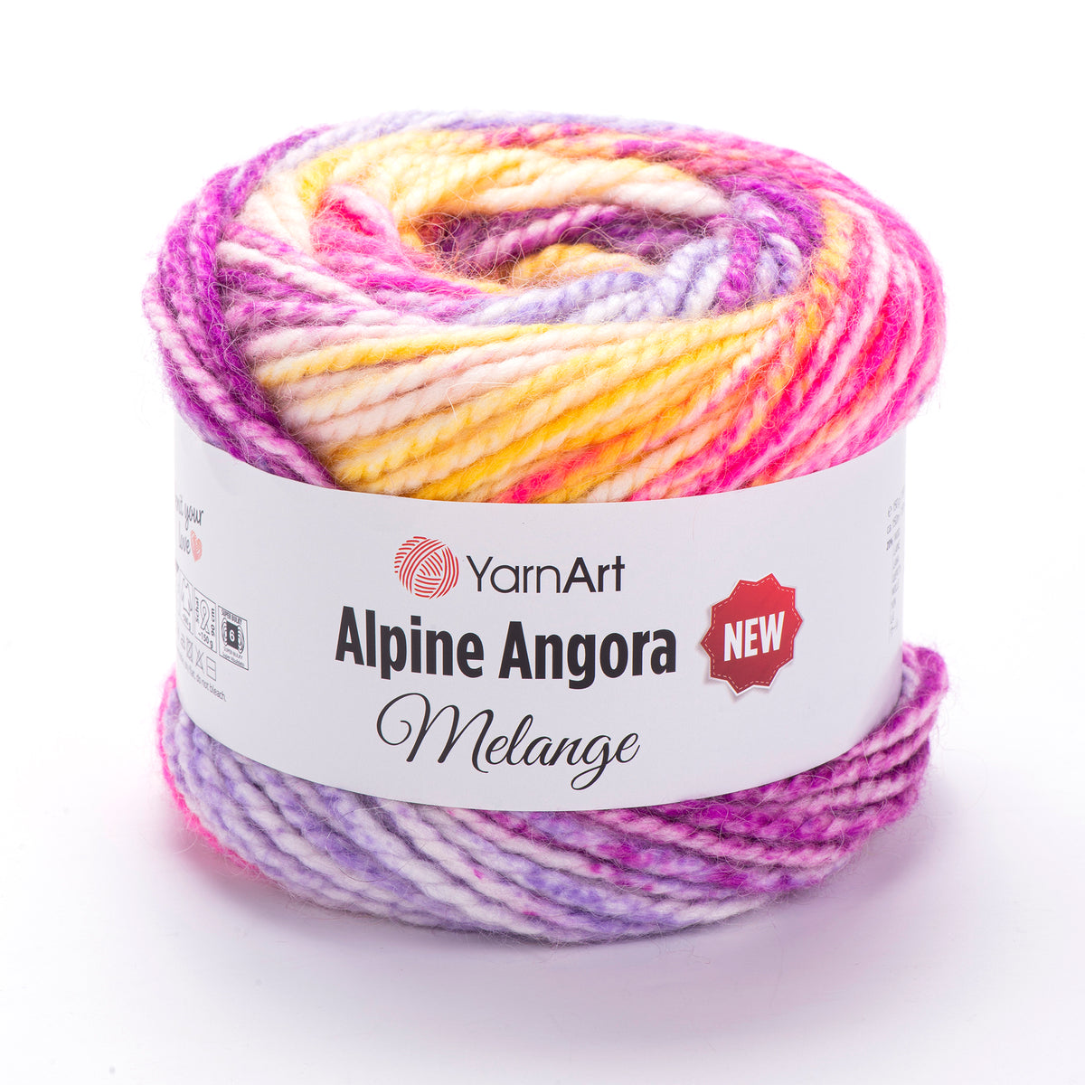 YarnArt Alpine Angora Melange New 150g (vilna, akrilanas)