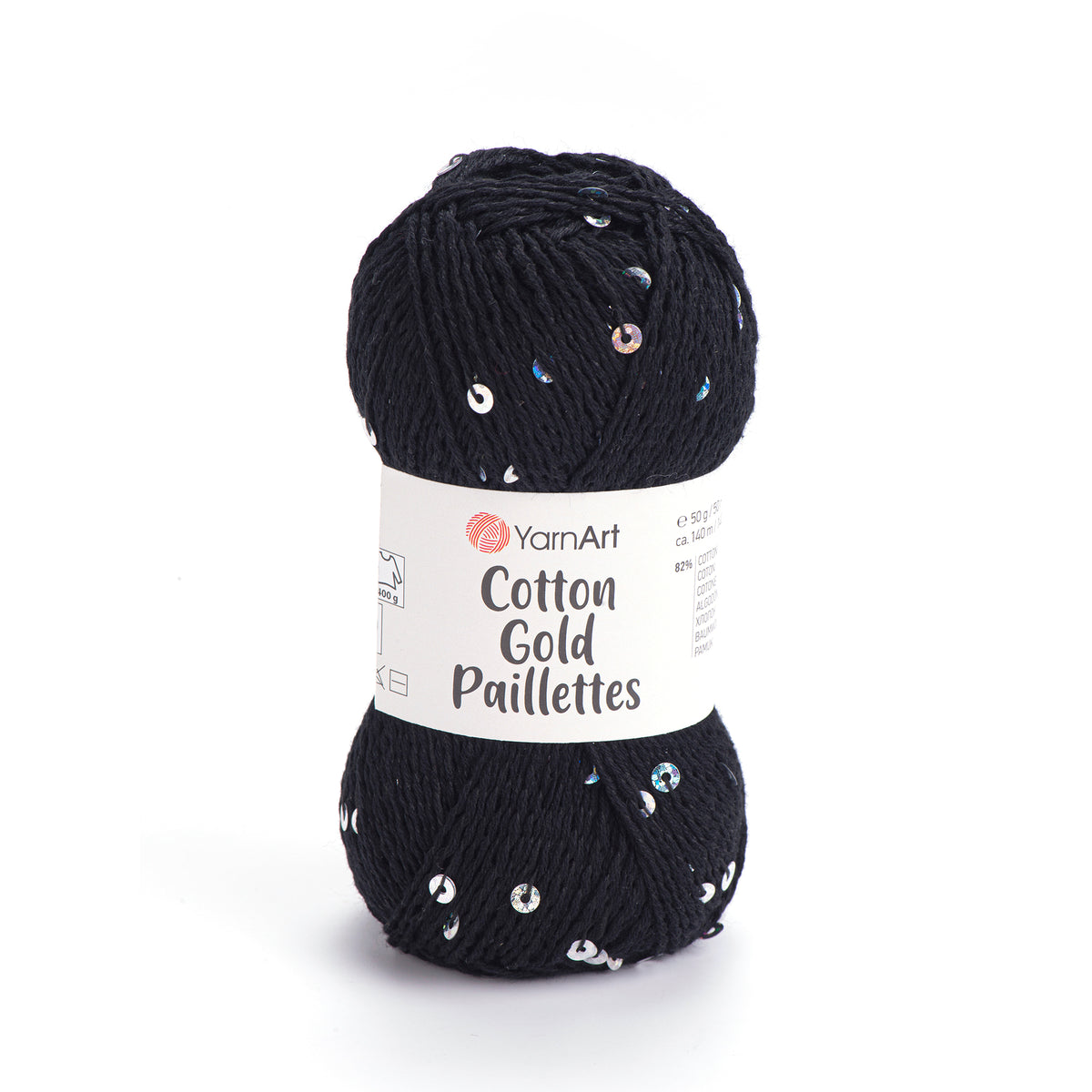 YarnArt Cotton Gold Paillettes siūlai 50g (medvilnė, poliesteris)