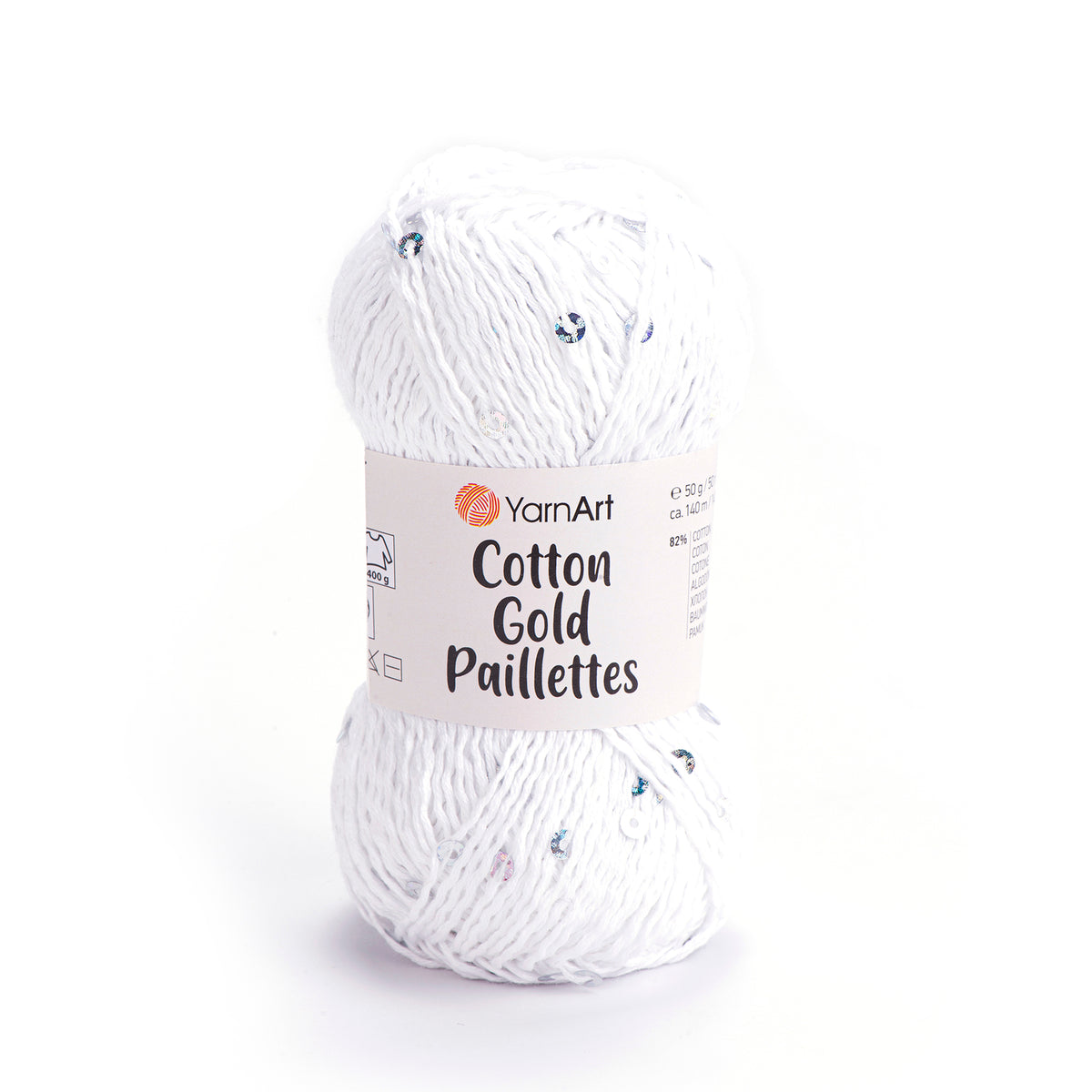 YarnArt Cotton Gold Paillettes siūlai 50g (medvilnė, poliesteris)
