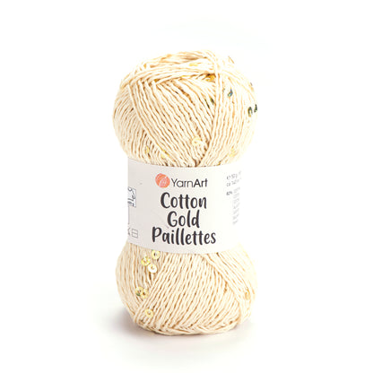 YarnArt Cotton Gold Paillettes siūlai 50g (medvilnė, poliesteris)