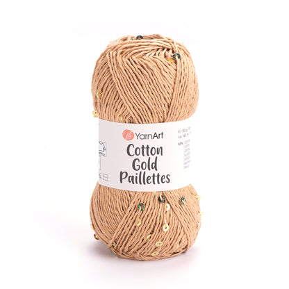 YarnArt Cotton Gold Paillettes siūlai 50g (medvilnė, poliesteris)