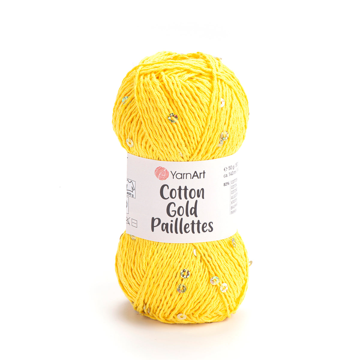 YarnArt Cotton Gold Paillettes siūlai 50g (medvilnė, poliesteris)