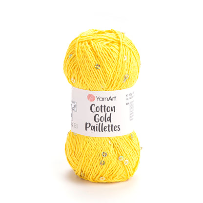 YarnArt Cotton Gold Paillettes siūlai 50g (medvilnė, poliesteris)