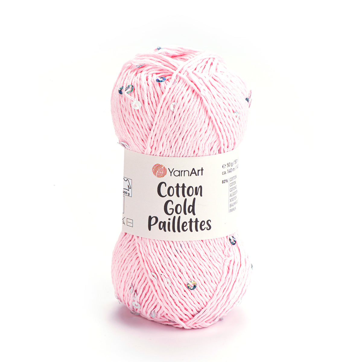 YarnArt Cotton Gold Paillettes siūlai 50g (medvilnė, poliesteris)