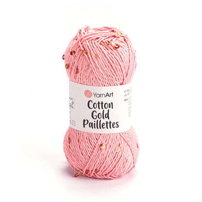 YarnArt Cotton Gold Paillettes siūlai 50g (medvilnė, poliesteris)