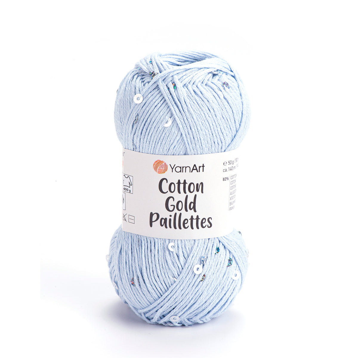 YarnArt Cotton Gold Paillettes siūlai 50g (medvilnė, poliesteris)